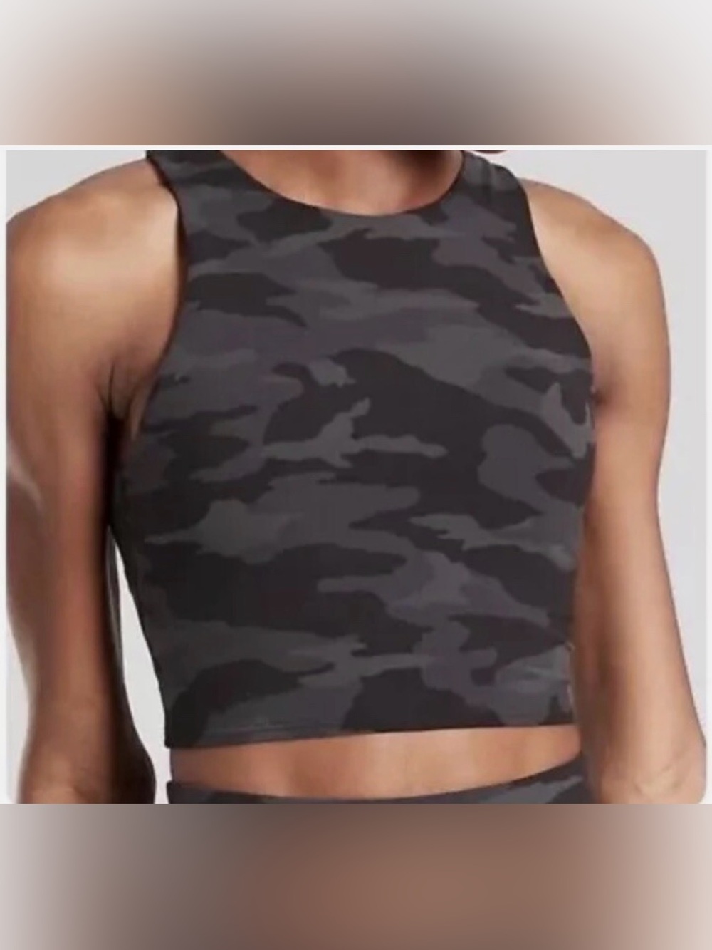 Athleta Conscious Crop Printed In Powervita Black Camo
